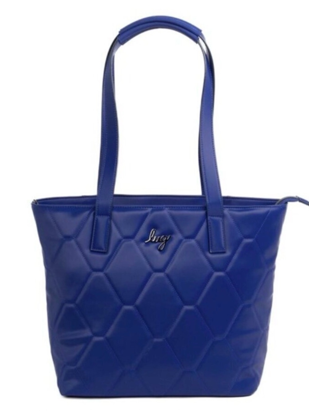 Lugz Blue Quilted Hex Tote